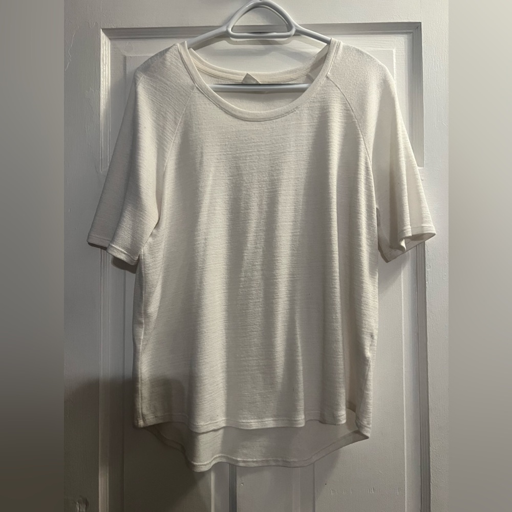 White heavy high/low tee